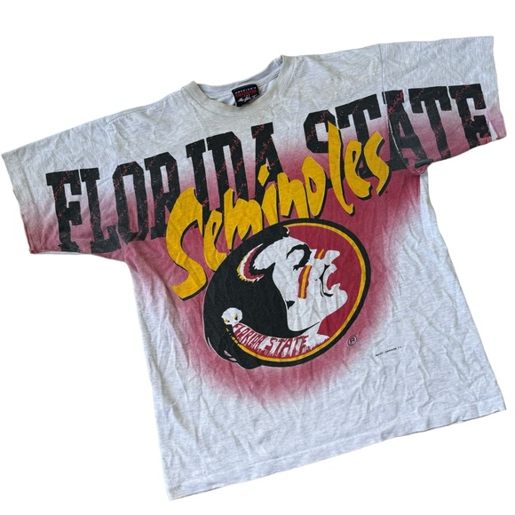 90s Magic Johnson Vintage Florida State University AOP Graphic Tee Shirt College - Picture 1 of 13
